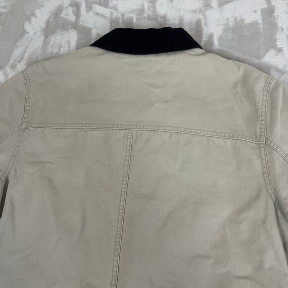 VTG Y2K Chore Coat Womens Large Beige Jacket Farm Barn Outdoor Workwear Utility - Picture 12 of 14